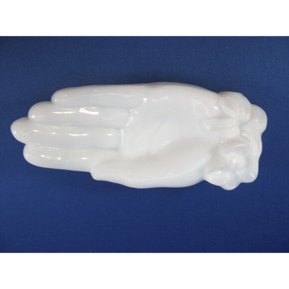 Vintage Milk Glass Hand Trinket Dish - Picture 8 of 8